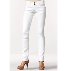 CAbi 14 White Lou Lou Straight Leg Jeans